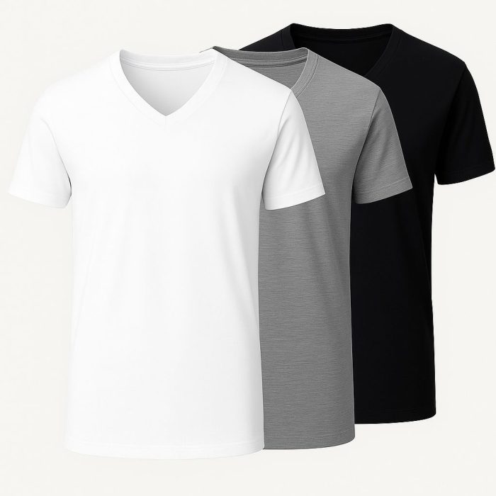 Kısa Kol V-Yaka T-Shirt - Görsel 1